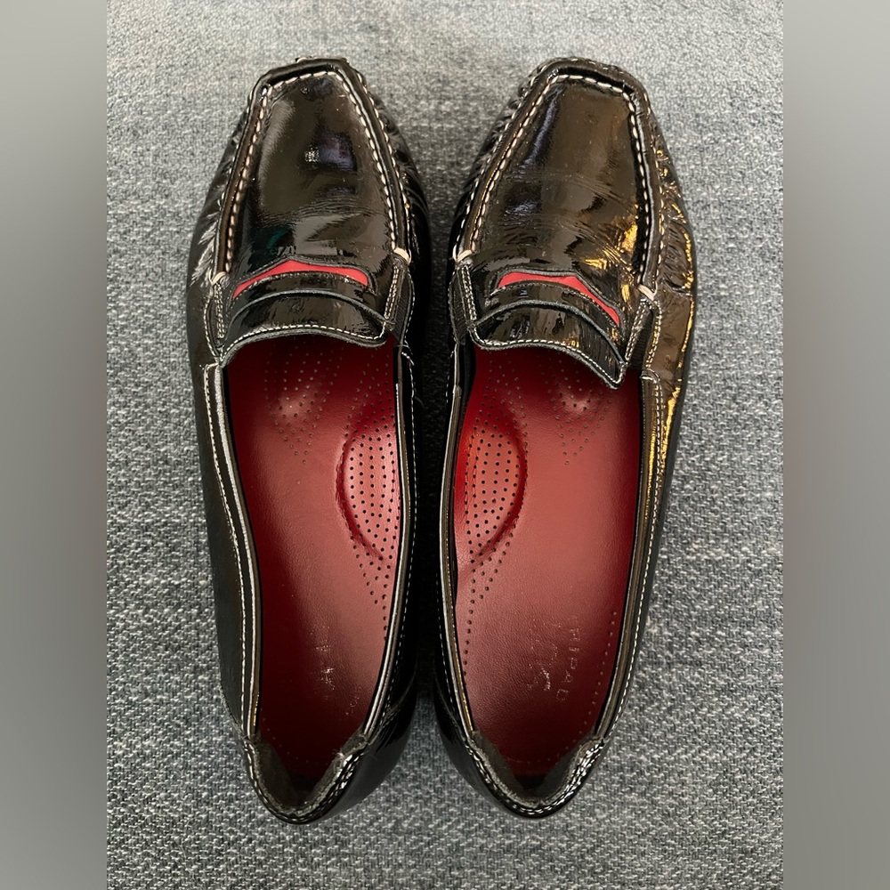 SAS Albuquerque Women's Penny J Black Patent with red accents and bottoms Sz 9